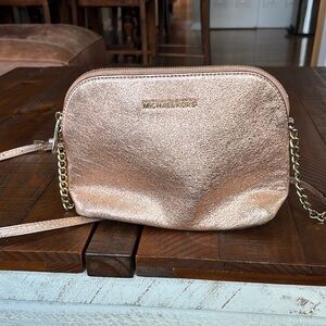 Michael Kors Rose Gold Metallic Crossbody Bag